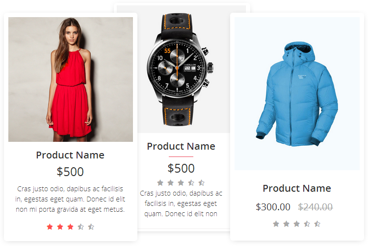 Ecommerce Grid for website