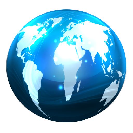蓝色世界地球图标下载 站长素材